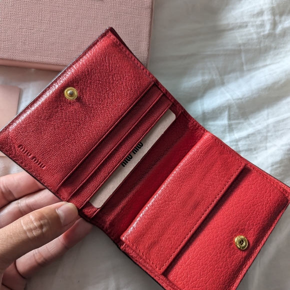 Miu Miu Madras Pois Dot Leather Wallet - Picture 3 of 6